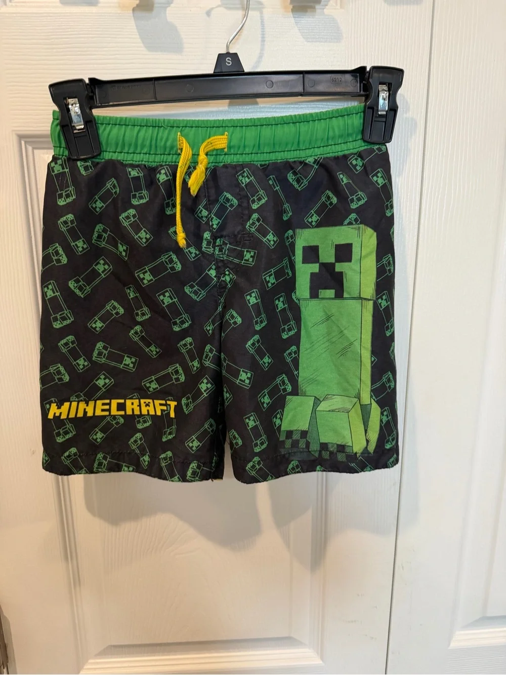 Minecraft Boys' Black & Green Creeper Swim Trunks